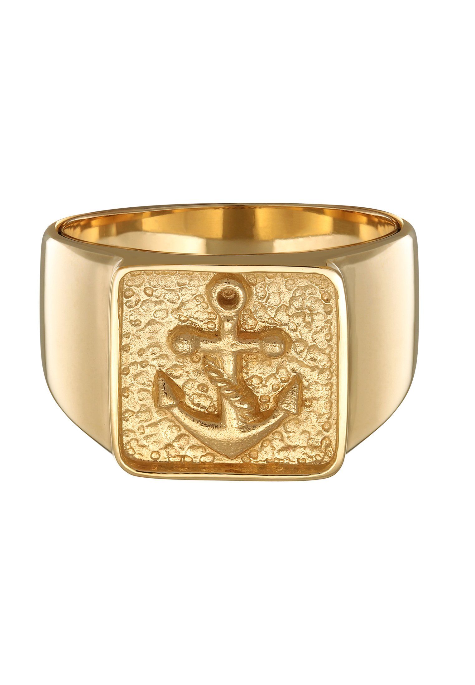 Kuzzoi Siegelring Herren Siegelring Anker Symbol Oxidiert 925 Silber