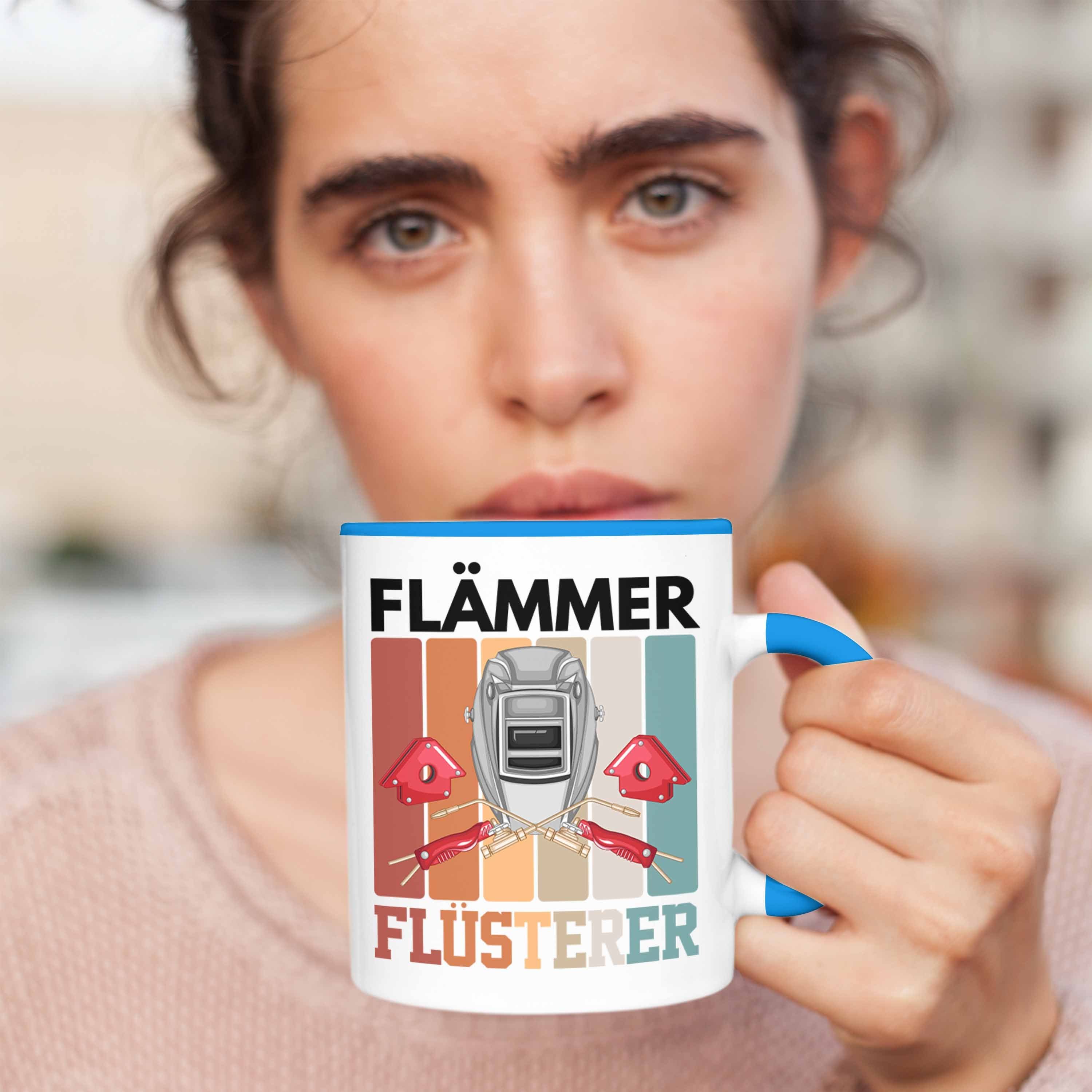 Lust - Trendation Flämmer Schweißer Schlosser Tasse Trendation Geschenk Blau Tasse Flüsterer