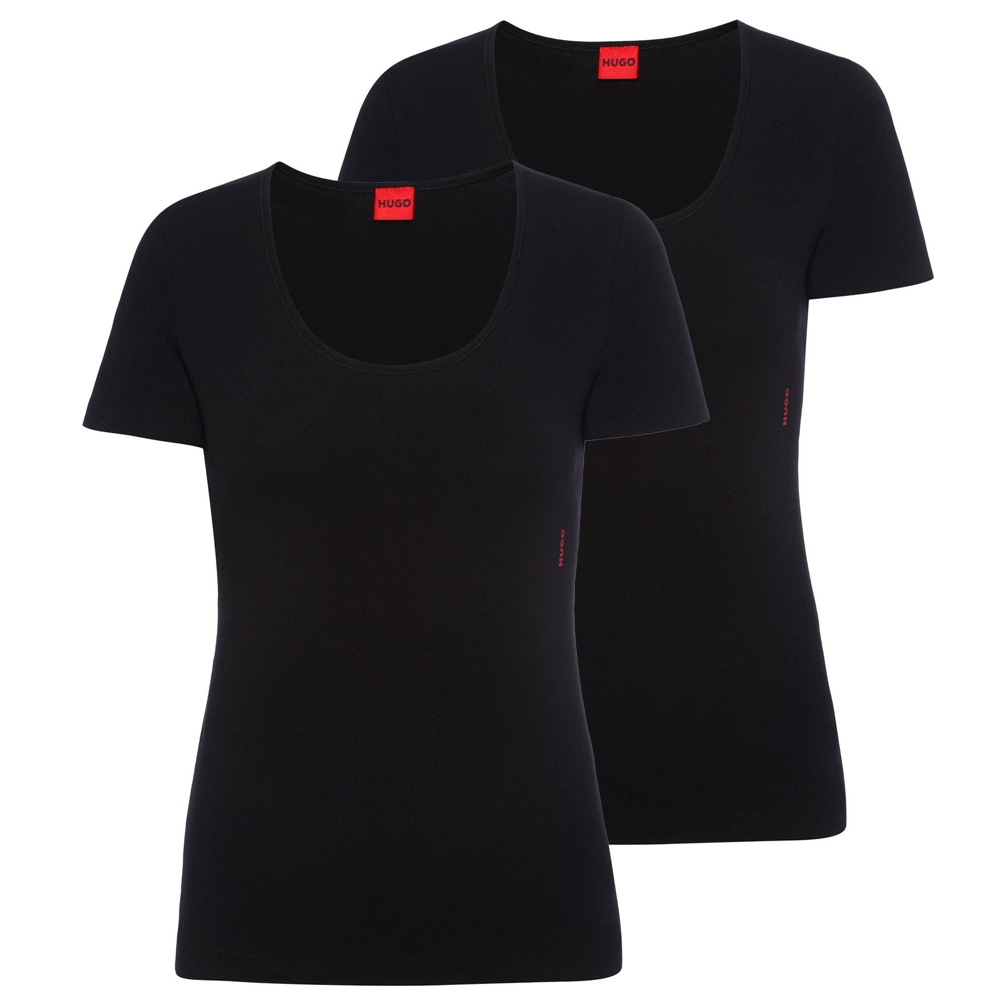 HUGO T-Shirt Damen T-Shirt 2er Pack Baumwollmischung T-Shirt RN (Packung, 2er Pack)