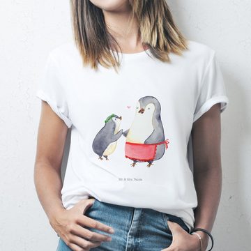Mr. & Mrs. Panda T-Shirt Pinguin mit Kind - Weiß - Geschenk, Mama, Bruder, Frauen, Mutti, Part (1-tlg)