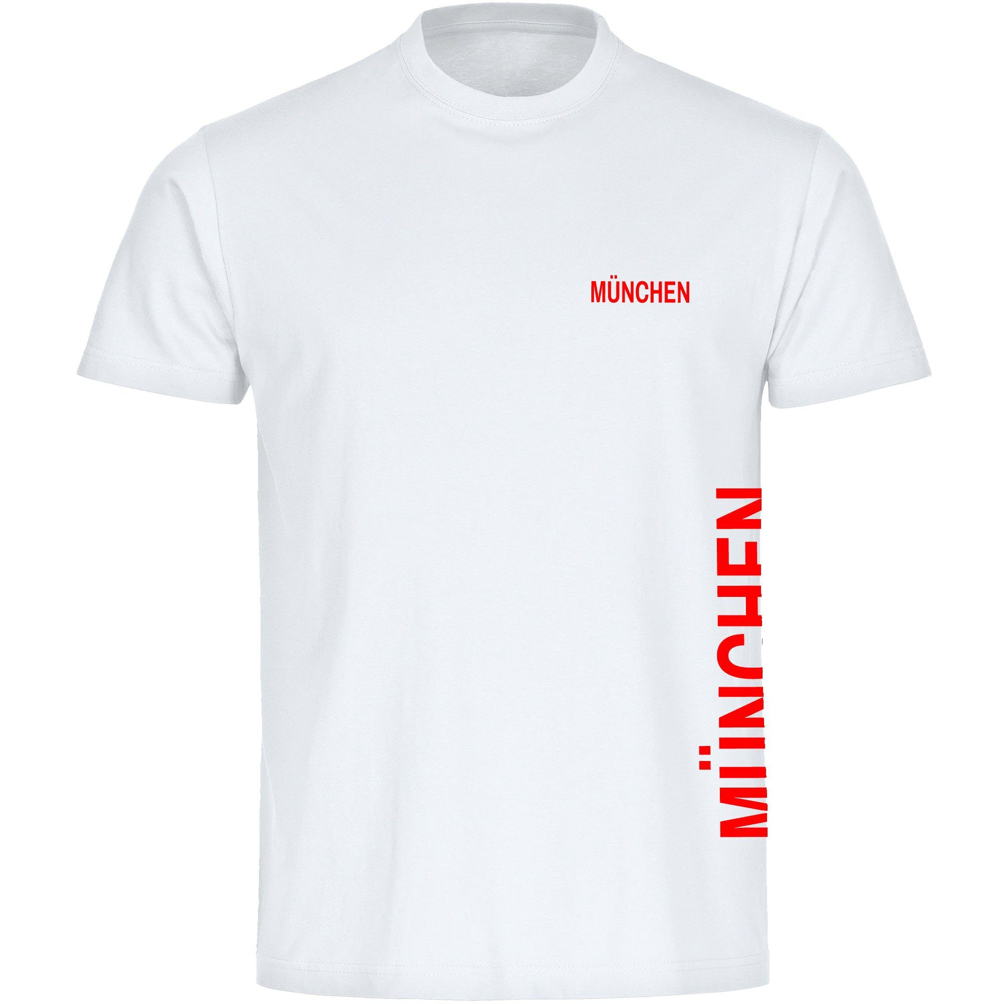 multifanshop T-Shirt Herren München rot - Brust & Seite - Männer