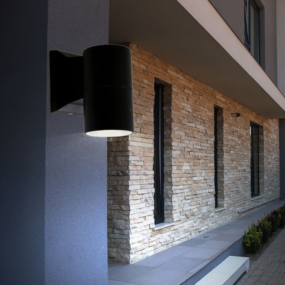 etc-shop Fassaden Beleuchtung Leuchte Außen-Wandleuchte, inklusive, Strahler ALU Down Haus Tür Leuchtmittel nicht Wand