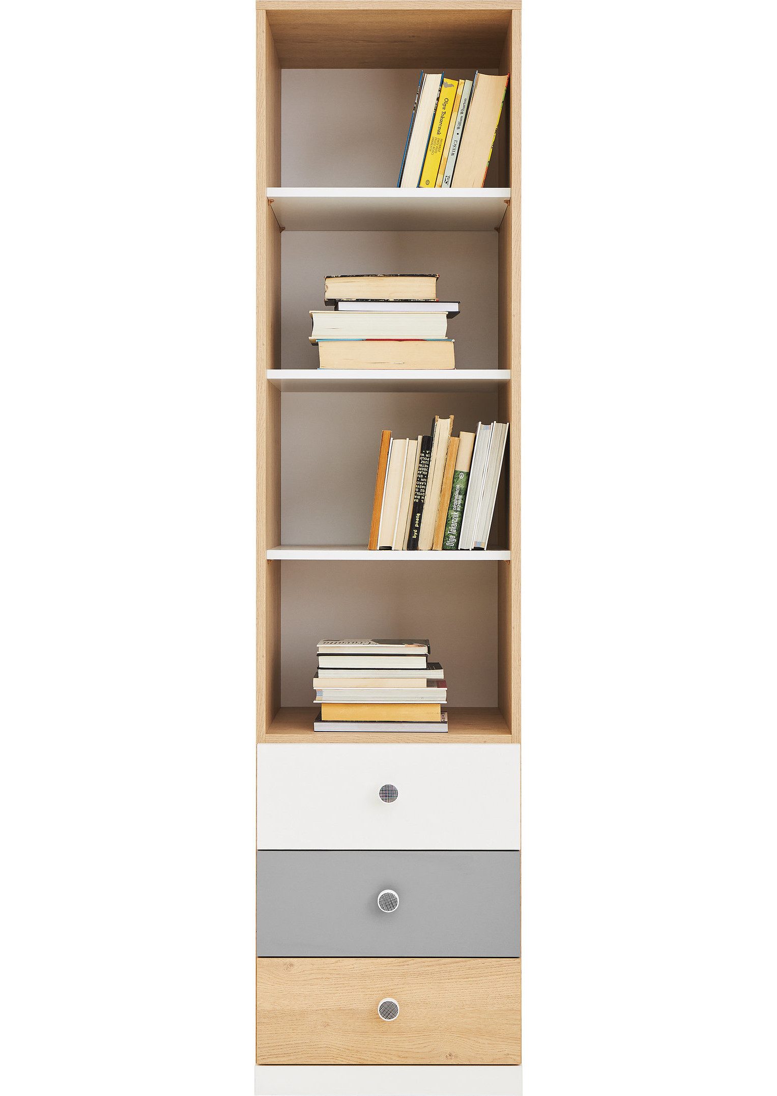 möbel-direkt.de Jugendzimmer-Set Pico in Eiche, Weiß und Grau, (Komplett Set, 7-tlg., in verschiedenen Varianten oder als Einzelmöbel erhältlich), ABS-Kanten