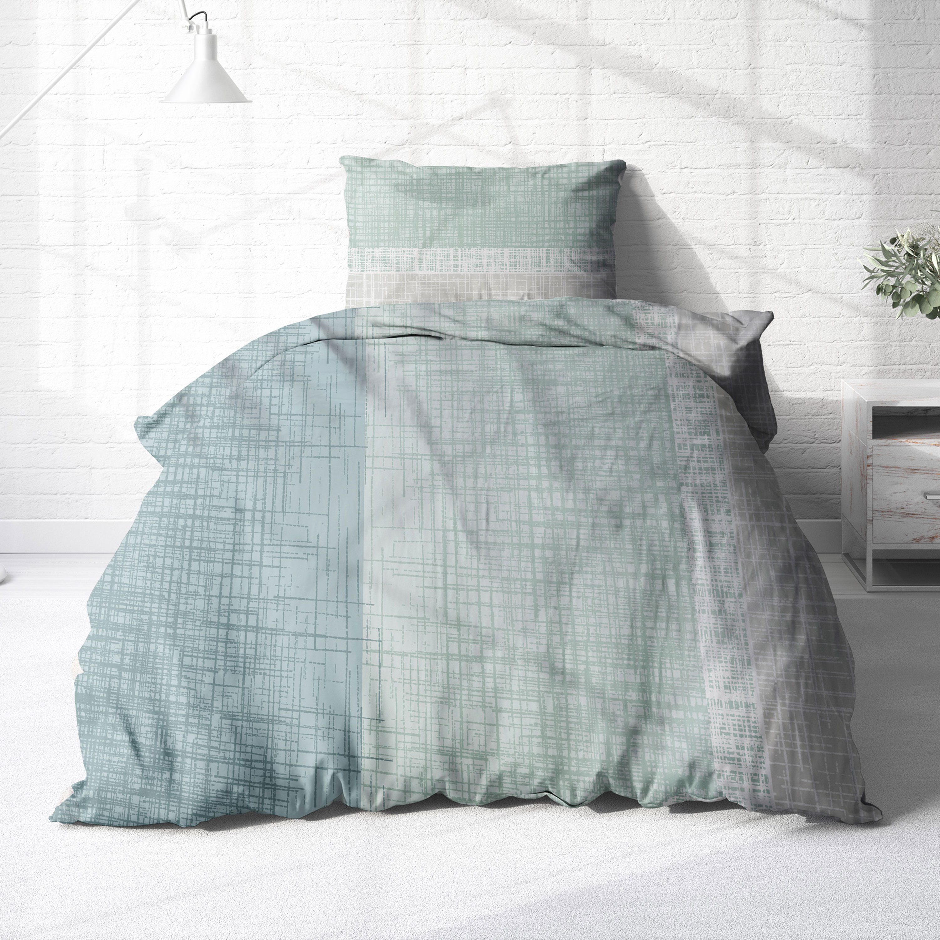 Träumschön Bettwäsche Premium Baumwolle 135x200 oder 155x220 cm, Calm Grün, günstig online kaufen