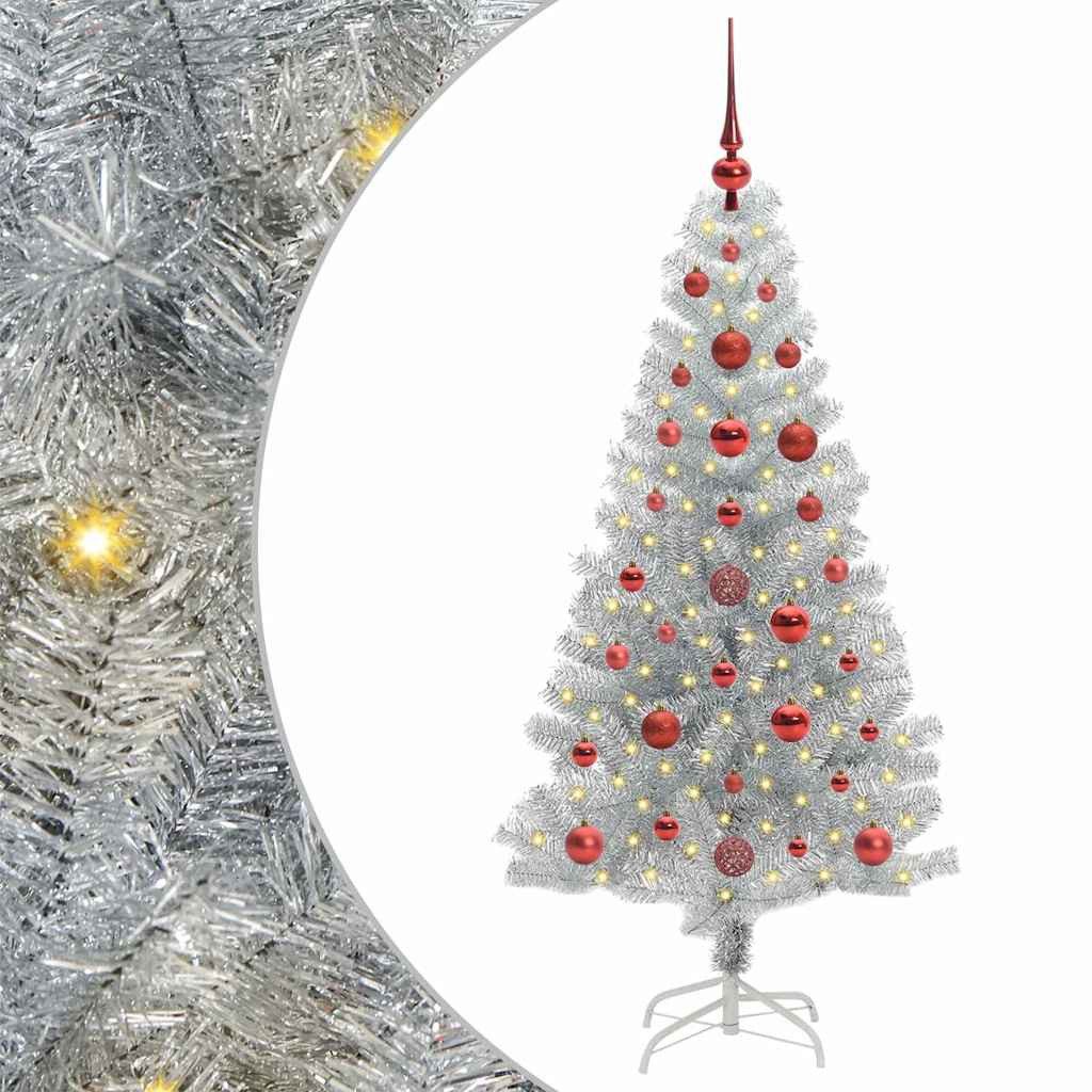 vidaXL Künstlicher Weihnachtsbaum Weihnachtsbaum Silber 120 cm PET