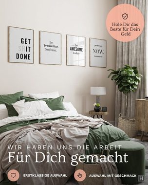 Heimlich Poster Set als Wohnzimmer Deko, Bilder DINA3 & DINA4, Motivation, Sprüche&Texte