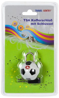 Trendyshop365 TSA-Vorhängeschloss Doppelpack Kofferschloss mit Schlüssel Fußball, (Set, 2-tlg)