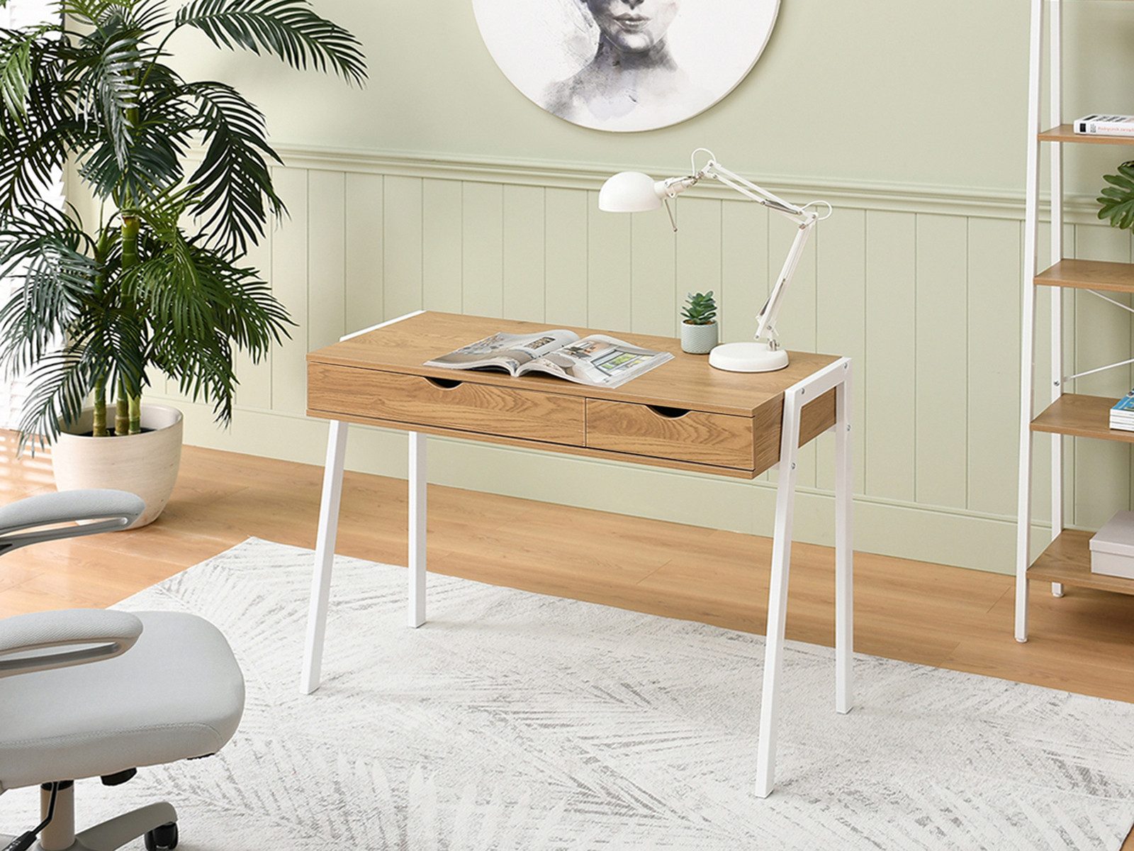 Compleo Schreibtisch mit 2 Schubladen, Modern und geräumig LUNDS günstig online kaufen