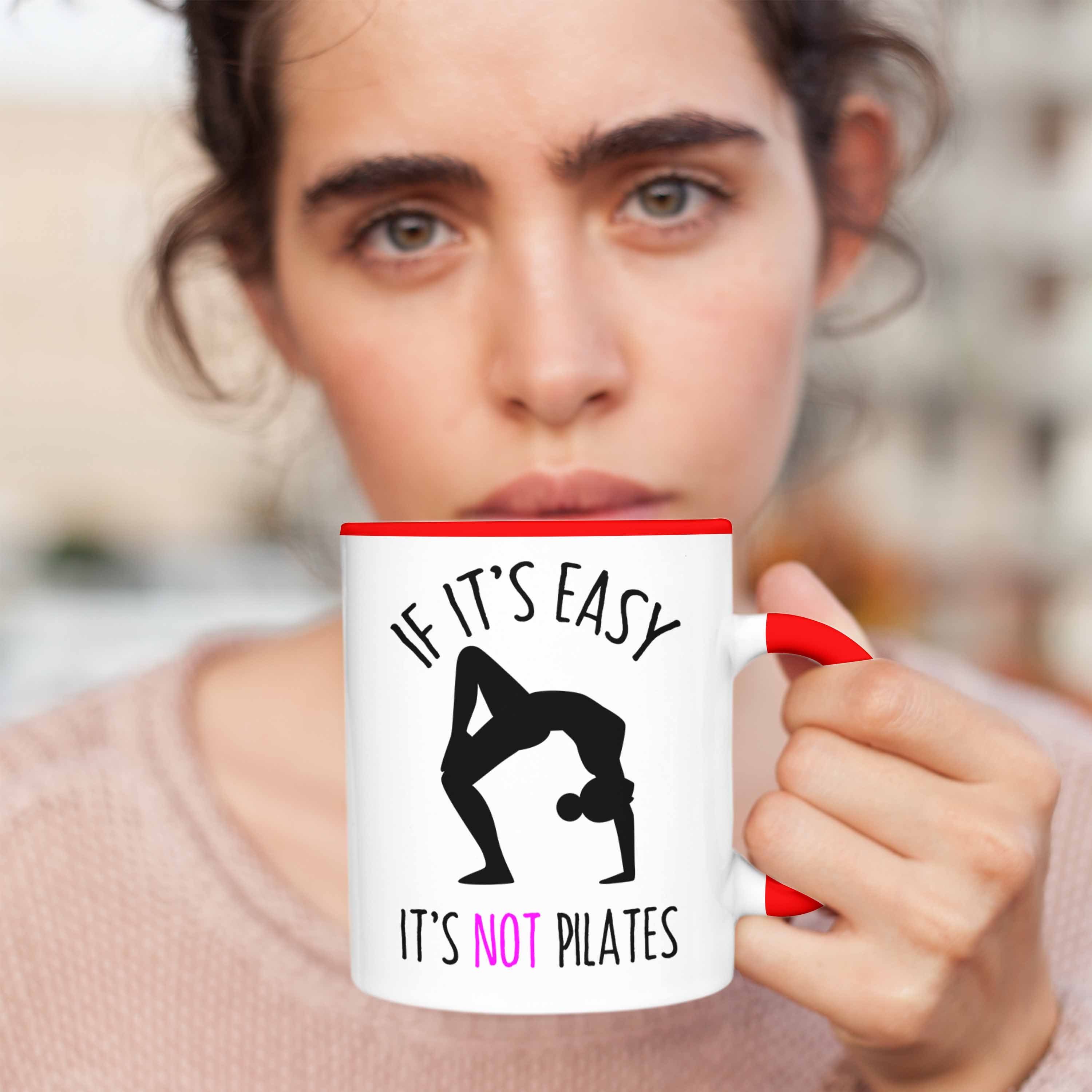 Trendation Tasse Tasse Pilates Frauen Rot - Spruch Trendation Geschenk Yoga
