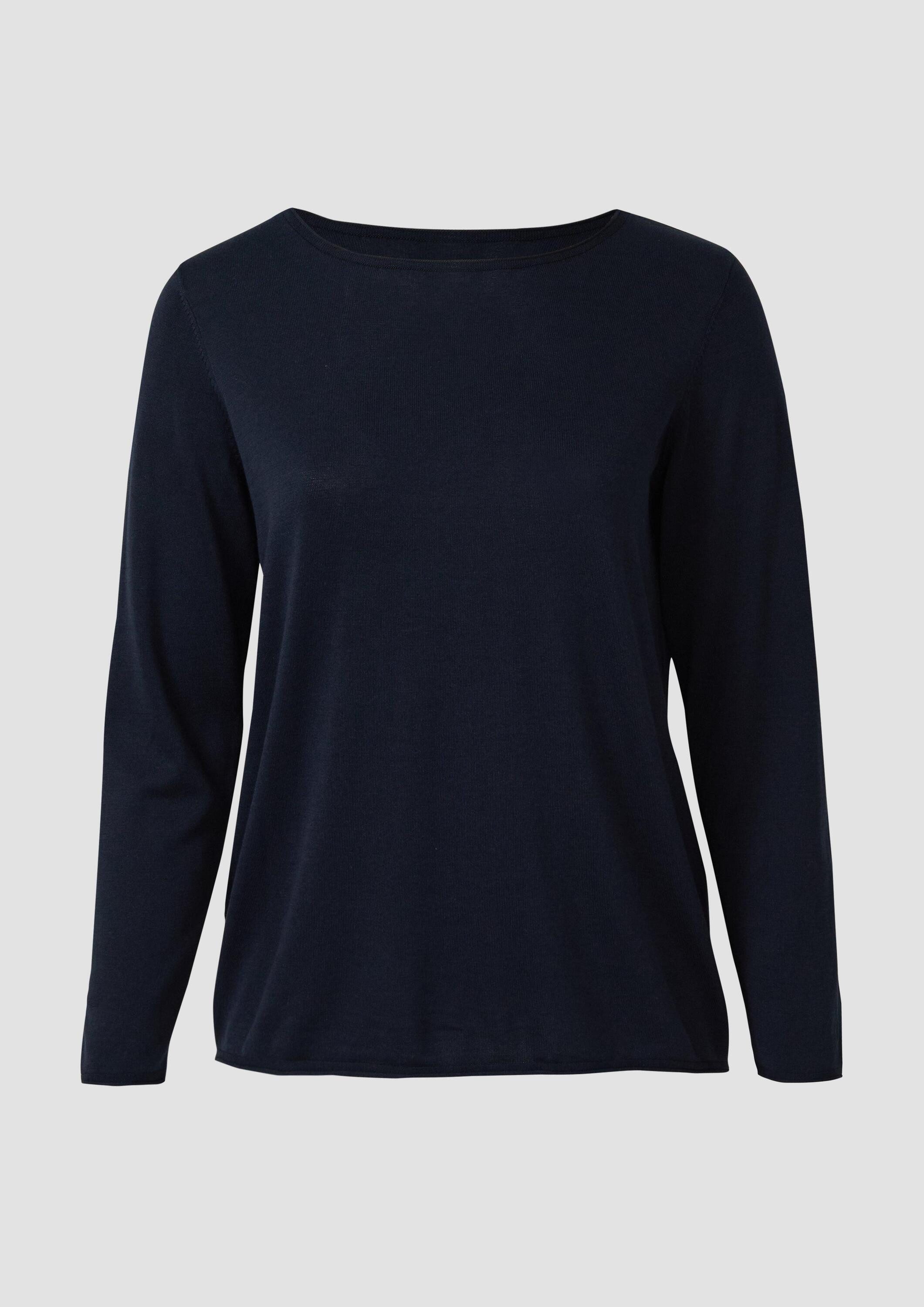 s.Oliver Longpullover Strickpullover Strickpullover aus Baumwoll-Viskose-Mix