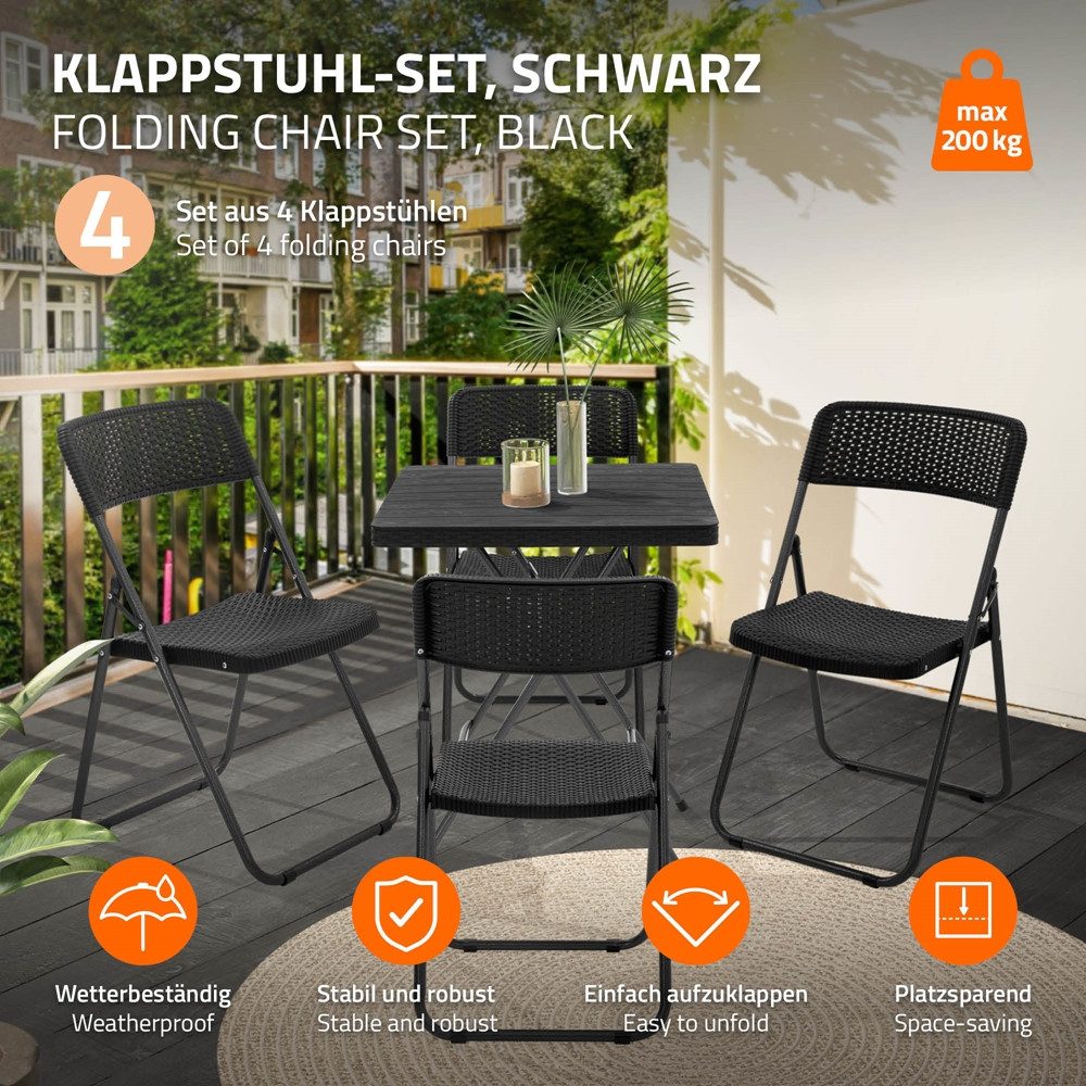 ECD Germany Klappstuhl Balkonstuhl Rattan-Optik mit günstig online kaufen