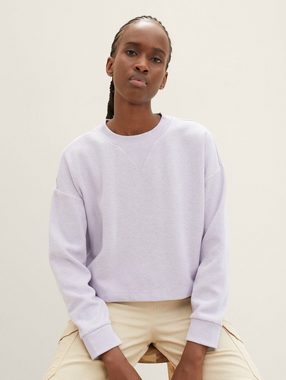 TOM TAILOR Denim Sweatshirt Cropped Sweatshirt mit Rundhalsausschnitt