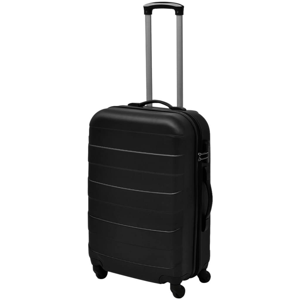 vidaXL Hartschalen-Trolley 3-tlg. Hartschalenkoffer-Set Schwarz 45,5/55/66 cm