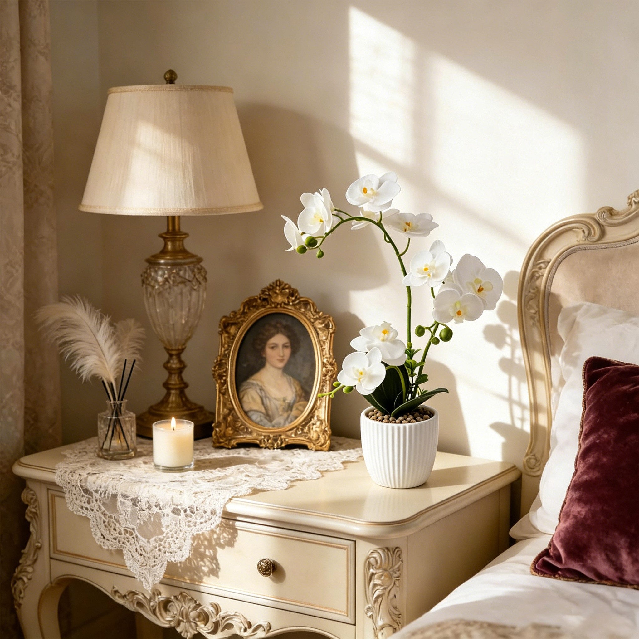 Kunstorchidee Künstliche Orchideen in Topf, Biegsame Faux Orchideen, Waschbare, wohnTRAUM24, Phalaenopsis Dekoration für Zuhause, Hochzeitstisch, Zentrumspflanze