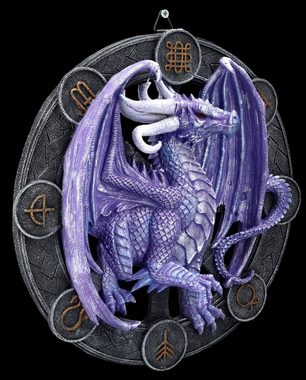 Figuren Shop GmbH Wanddekoobjekt Wandrelief - Drache Ostara by Anne Stokes - Wandbehang Dekoobjekt Deko