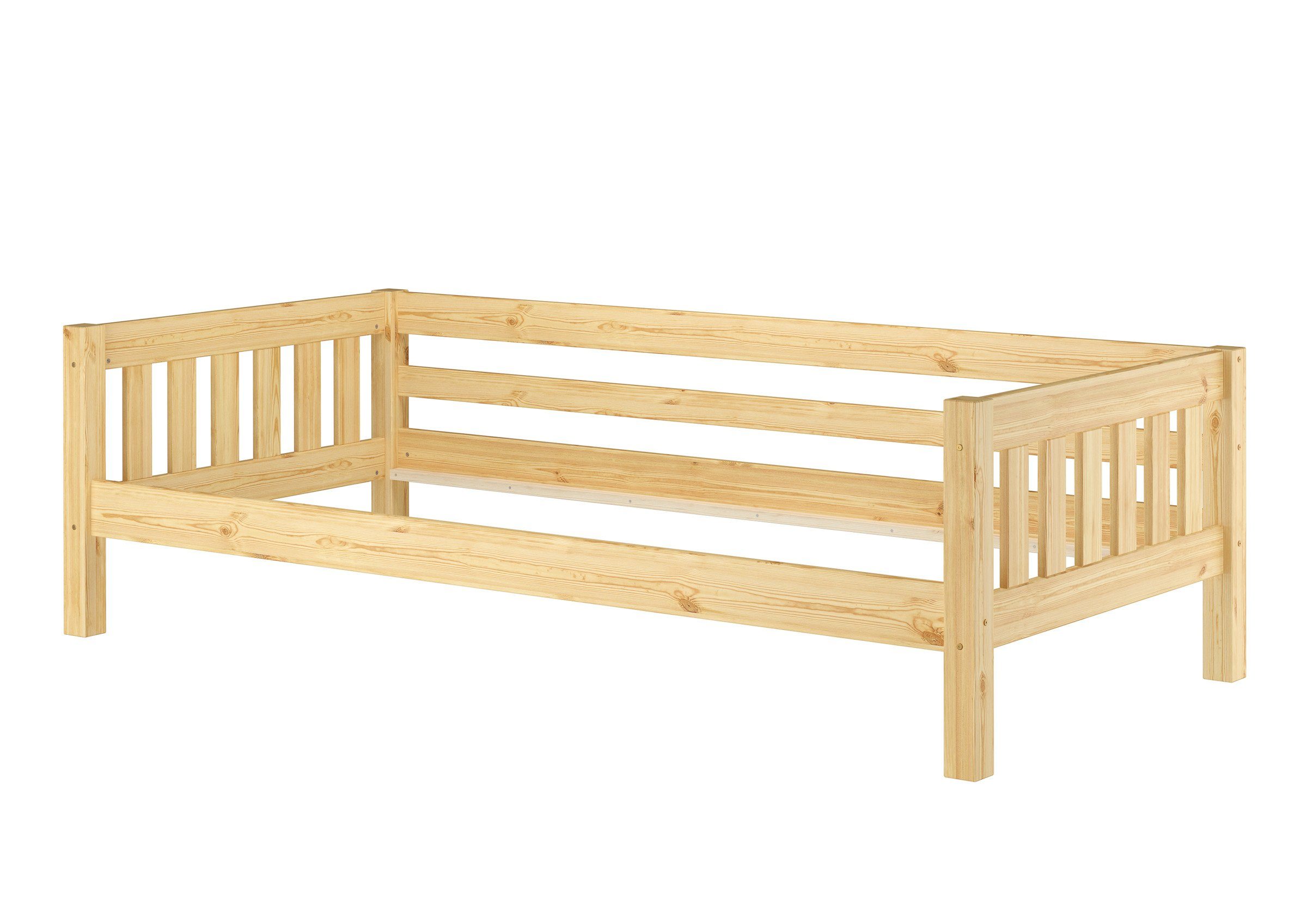 ERST-HOLZ Bett Gemütliches Kinderbett mit Dreiseitiger günstig online kaufen