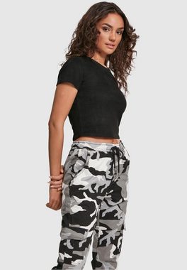 URBAN CLASSICS Kurzarmshirt Damen Ladies Cropped Peached Rib Tee (1-tlg)