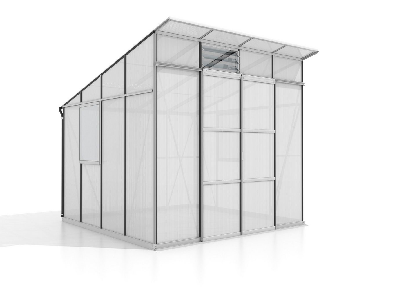 Thumbnail - Vitavia Gewächshaus Playa 7600 HKP 6 mm 2 aufstellbare Seitenfenster 1 Lamellenwandfenster