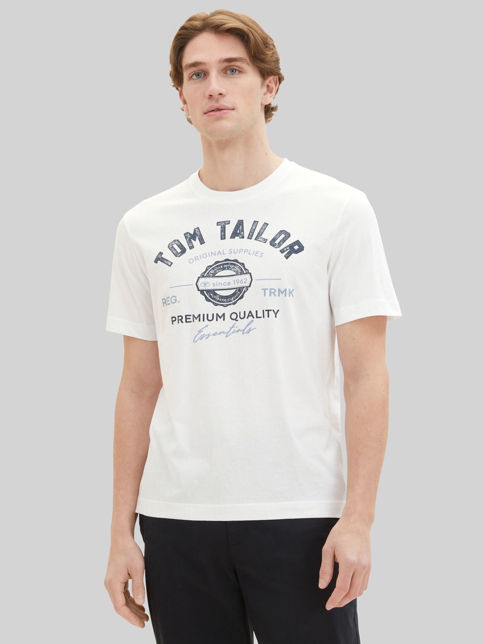 TOM TAILOR T-Shirt T-Shirt (im Einserpack) T-Shirt mit Logo-Print