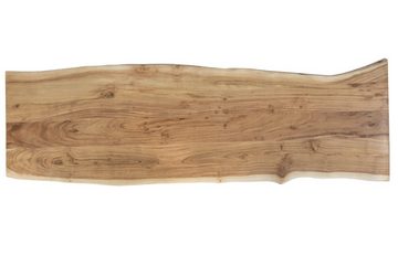 Junado® Essbank Noah, Akazie Massivholz, Stärke 26mm, natürliche Baumkante mit U-Gestell