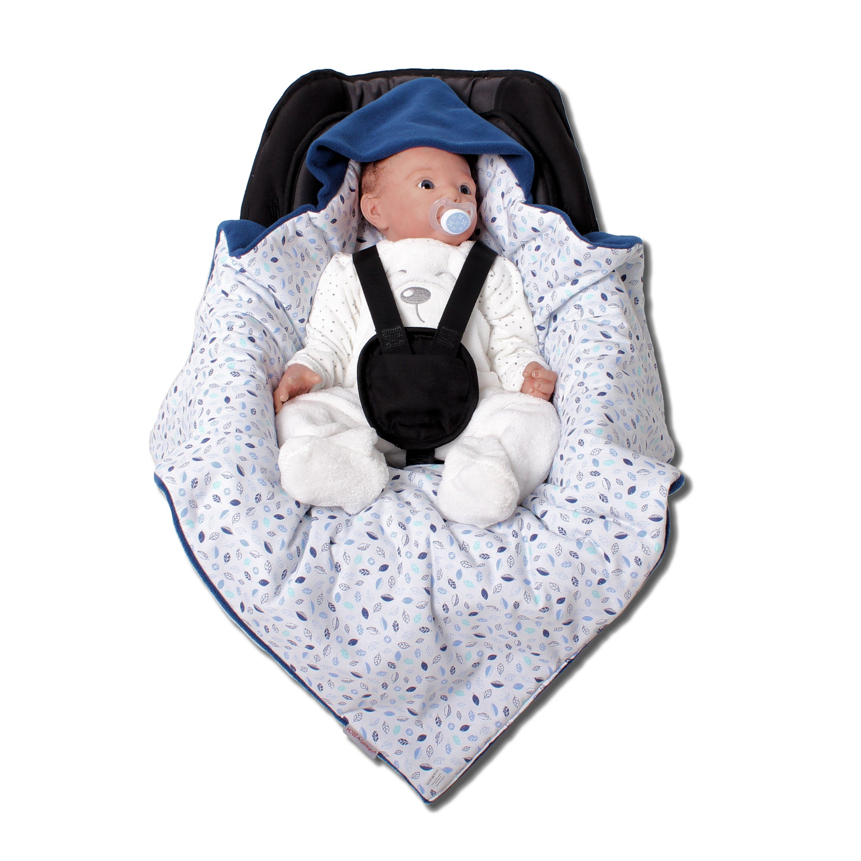 Einschlagdecke Fußsack HOBEA-Germany, Punkt Babyschale die Winter, 3 für Babyschale Babyschalenfußsack für blauBlätter geeignet