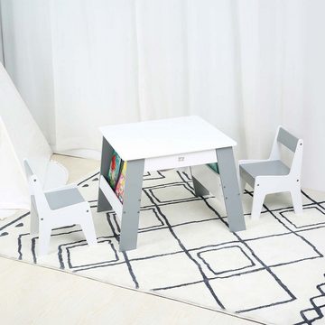 Baby Vivo Kindersitzgruppe Kindersitzgruppe mit Netz am Tisch und 2 Stühlen aus Holz - Joey