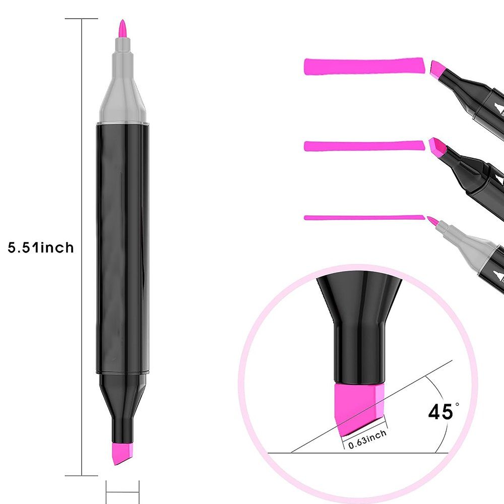 für Marker Farben Rendering, Marker Zeichnung, 40 40 Twin Bedee (Set, Manga Set Marker für Malerei, Brief, Marker 40-tlg., Set Design, Marker Set), Erwachsene, Farben