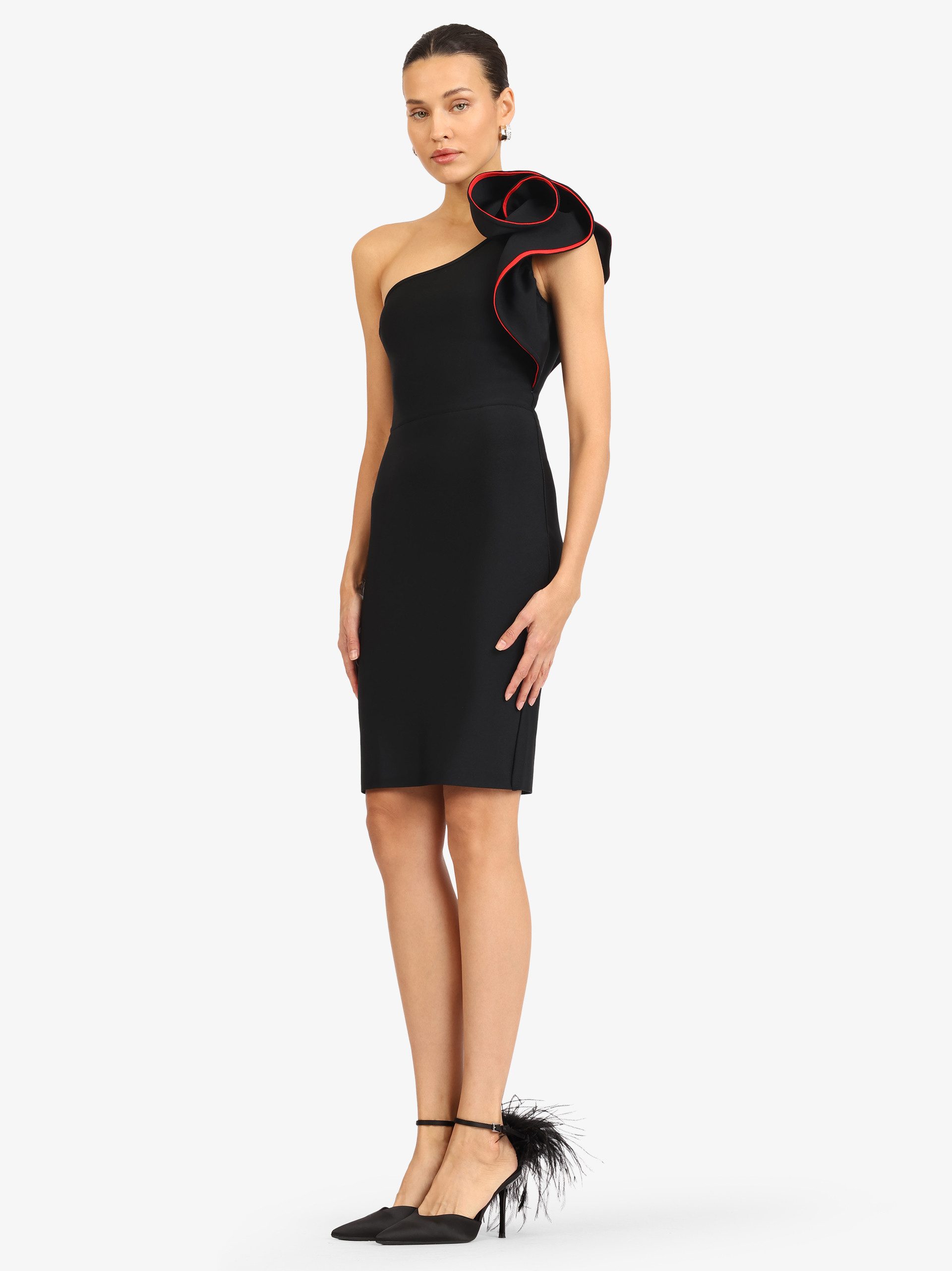 Kraimod Abendkleid mit One-Shoulder-Ausschnitt und Volantdetail günstig online kaufen