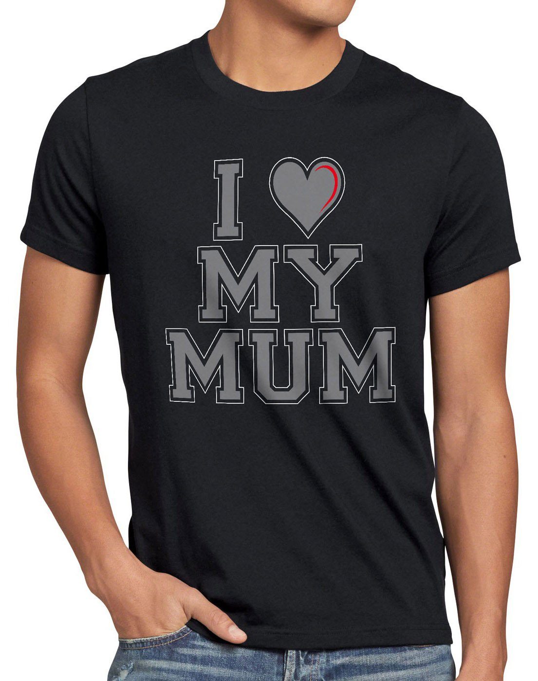 style3 Print-Shirt Herren T-Shirt I love my Mum mama oma mutter muttertag geburtstag liebe new york