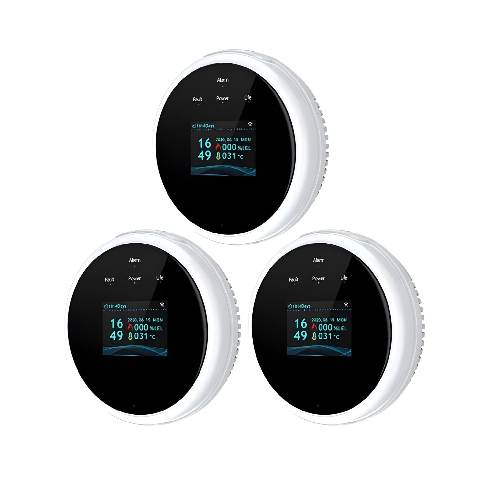 Athlix Wifi Gas Melder Detektor LED Anzeige APP Kontrolle Gasmelder (LCD, für Erdgas, Methan, Flüssiggas (LPG)