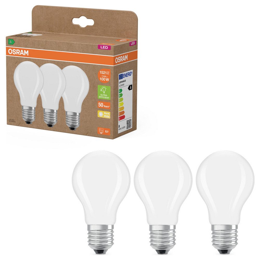 Osram LED-Leuchtmittel OSRAM HOMELIGHTING 4099854348051 LED EEK A (A - G) E27 7.2 W Warmweiß