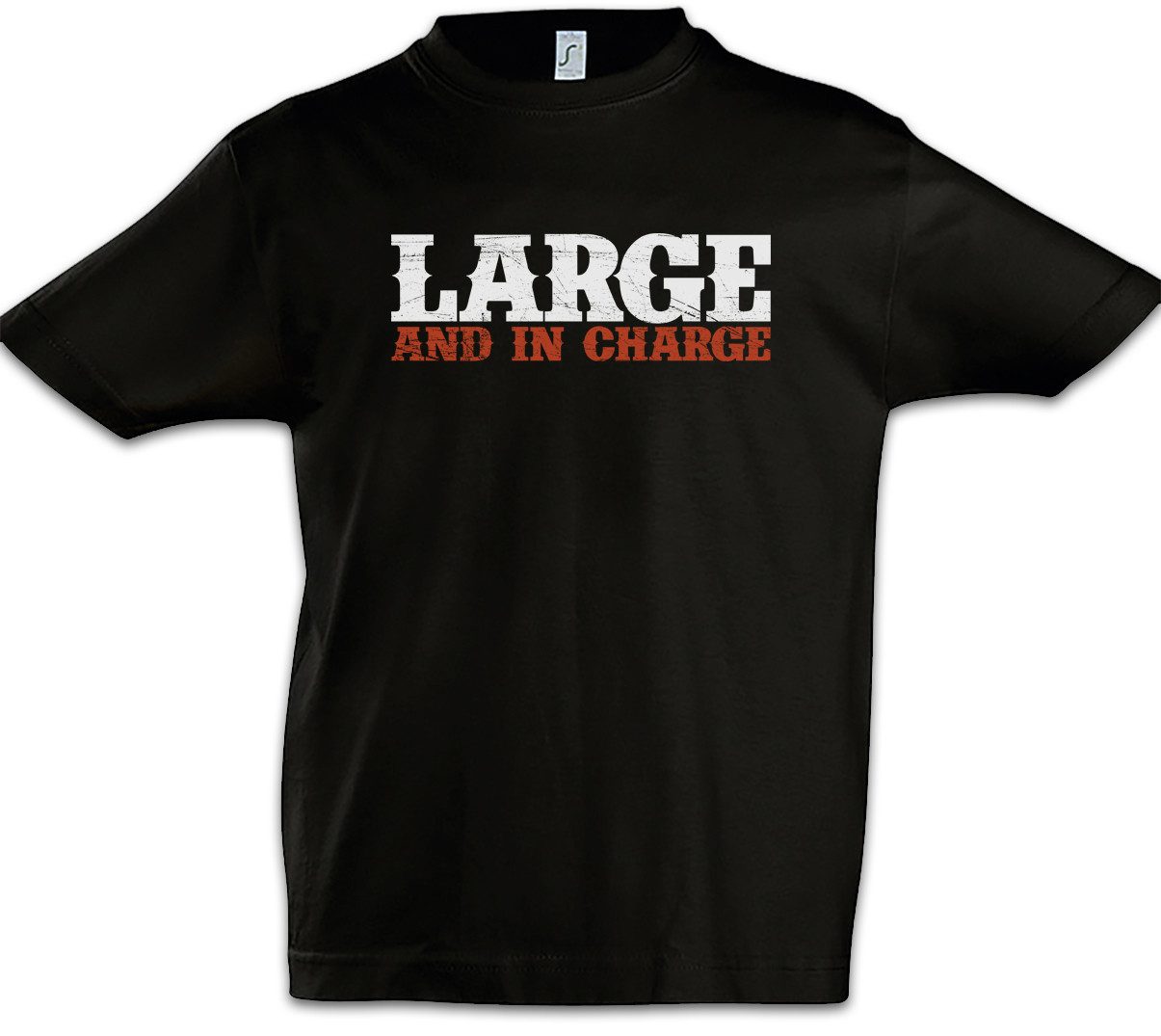 Print-Shirt Large And In Charge Kinder T-Shirt Dick Dicker Stolz Übergewicht