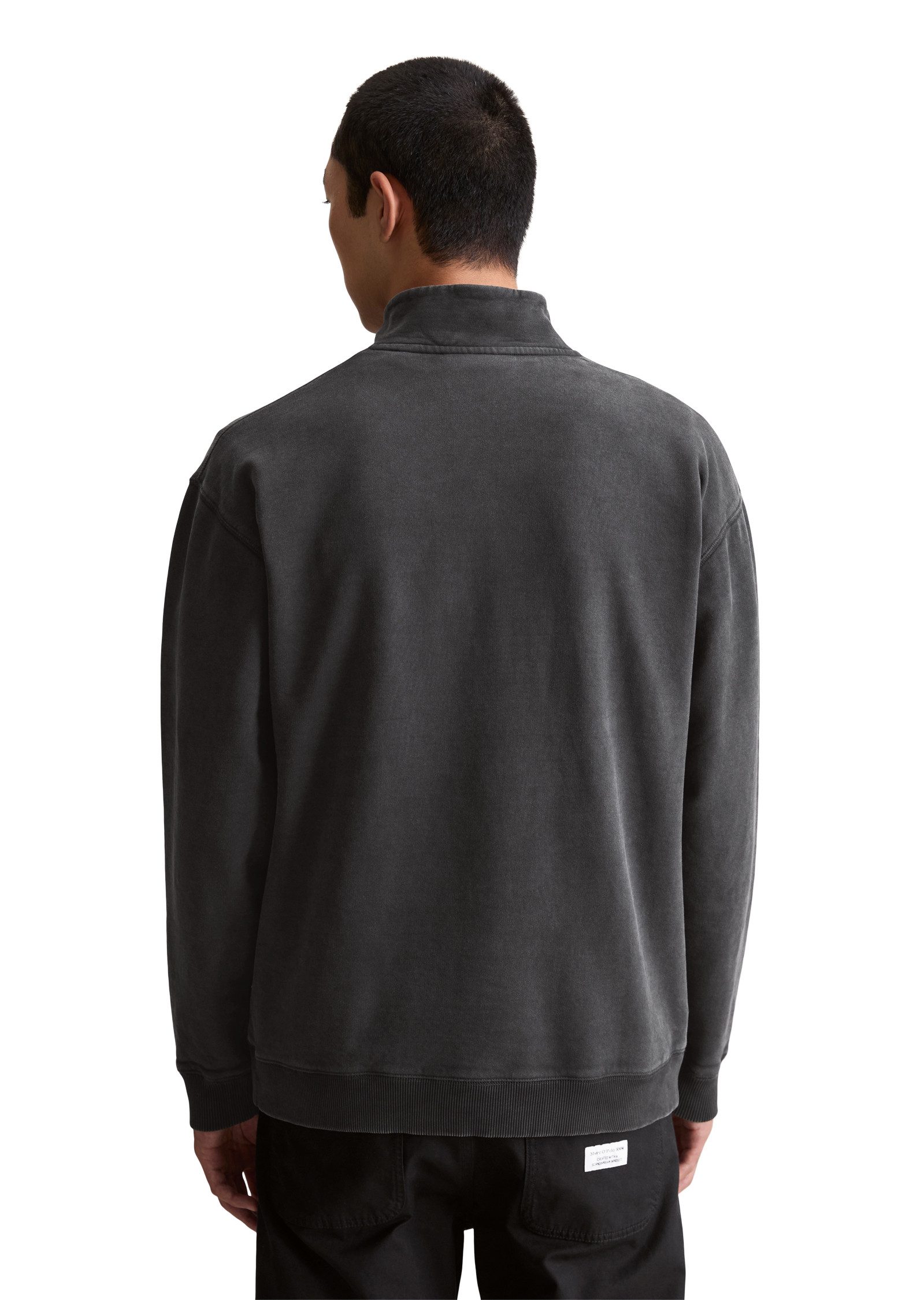 Marc O'Polo DENIM Sweatshirt Troyerkragen, relaxed fit, Logoprint günstig online kaufen