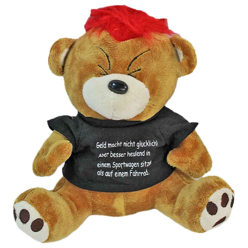 Euro Souvenirs Kuscheltier Teddy mit Spruch Shirt "Auto" - ca. 30 cm (1-St)