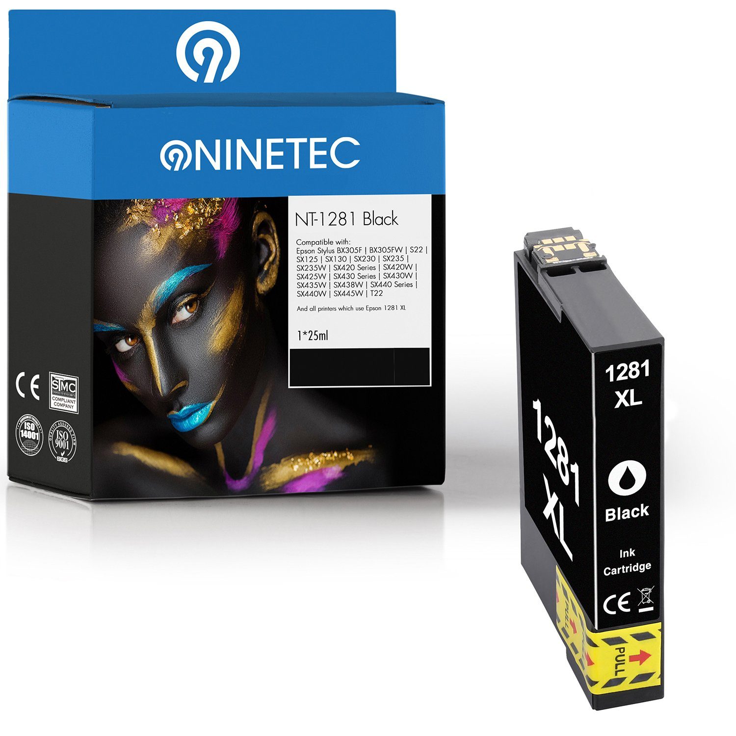 NINETEC ersetzt Epson T1281 Black Tintenpatrone