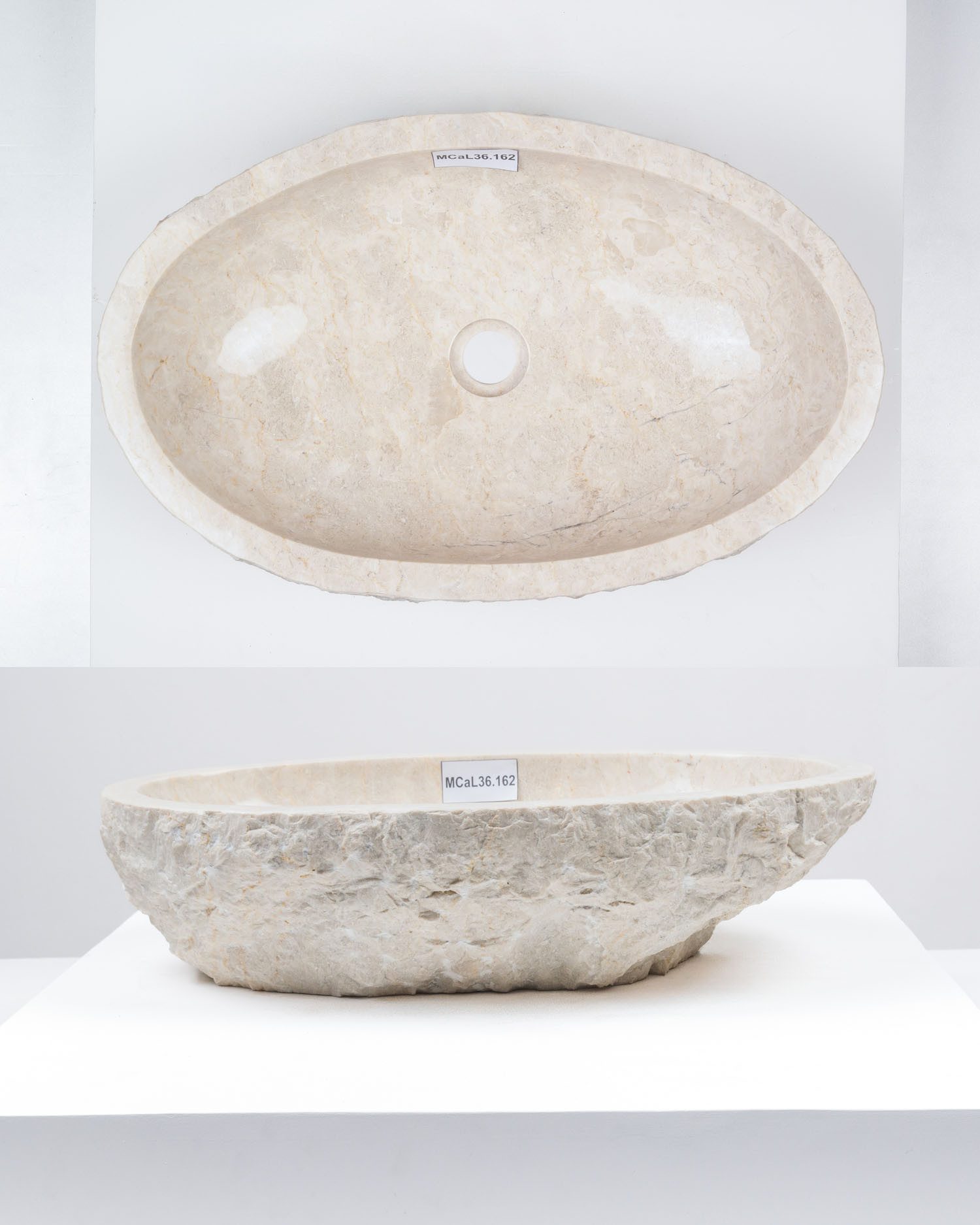 wohnfreuden Aufsatzwaschbecken Erosi Marmor Waschbecken 60 cm creme (Kein Set), 102276_MCaL36.162
