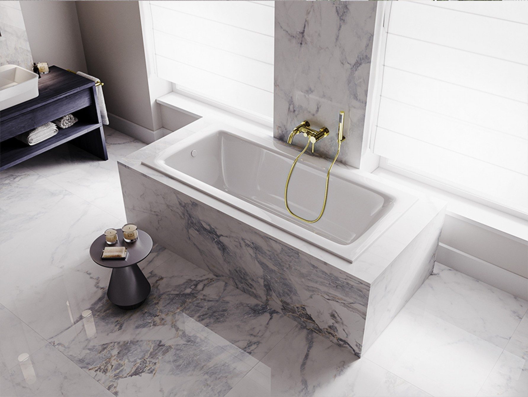 KOLMAN Badewanne Rechteck Talia Slim 150x70, Ablaufgarnitur & Füße GRATIS
