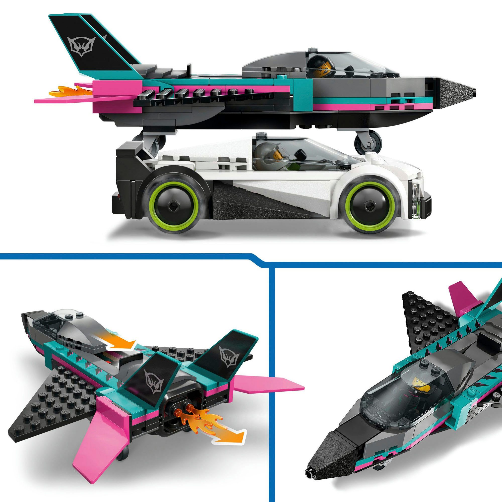 LEGO® Düsenflieger vs. Rennauto (60489), LEGO City Konstruktionsspielsteine, (259 St), Made in Europe – Bild 4 von 5
