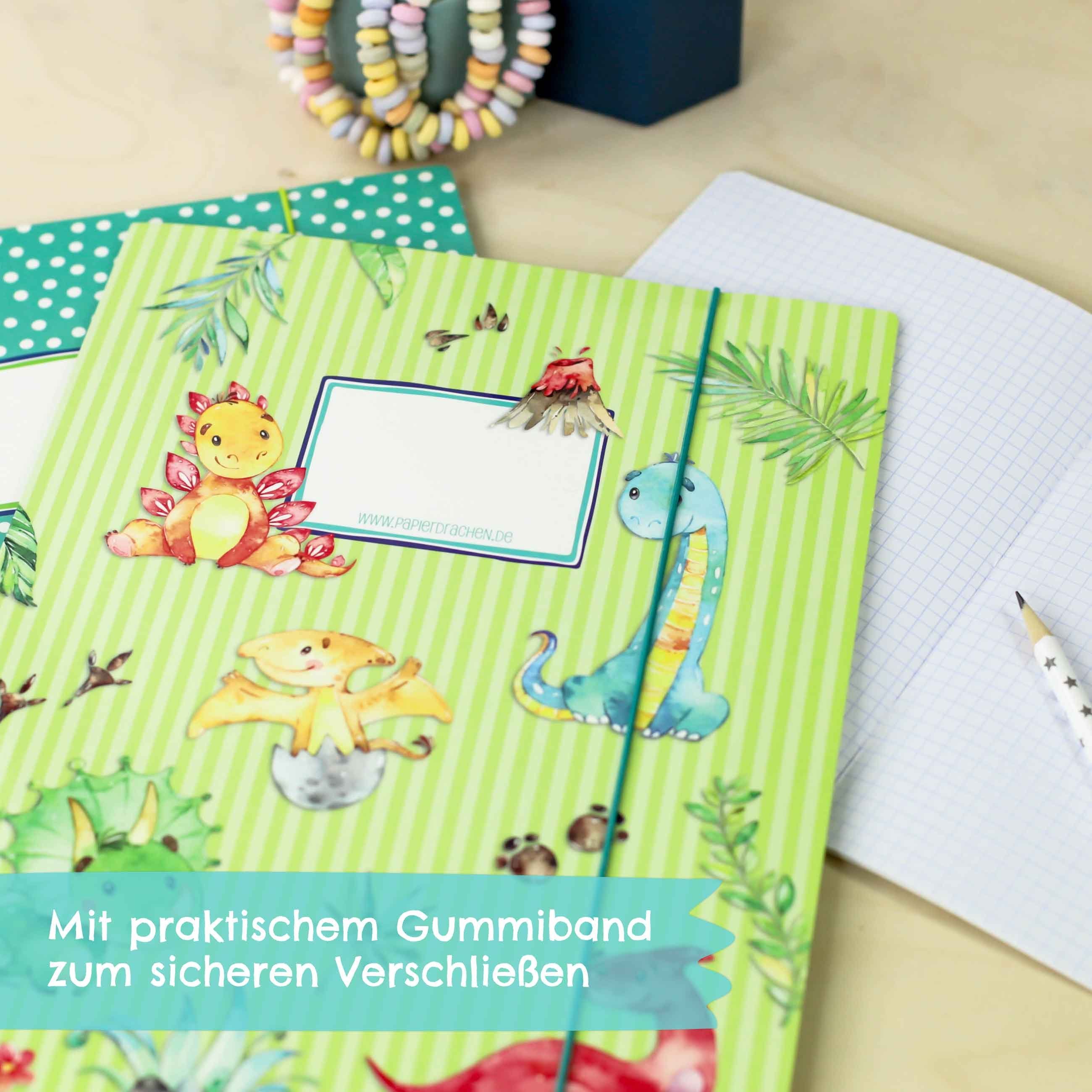 PAPIERDRACHEN Schulheft 2 Schulmappen - Postmappen Set