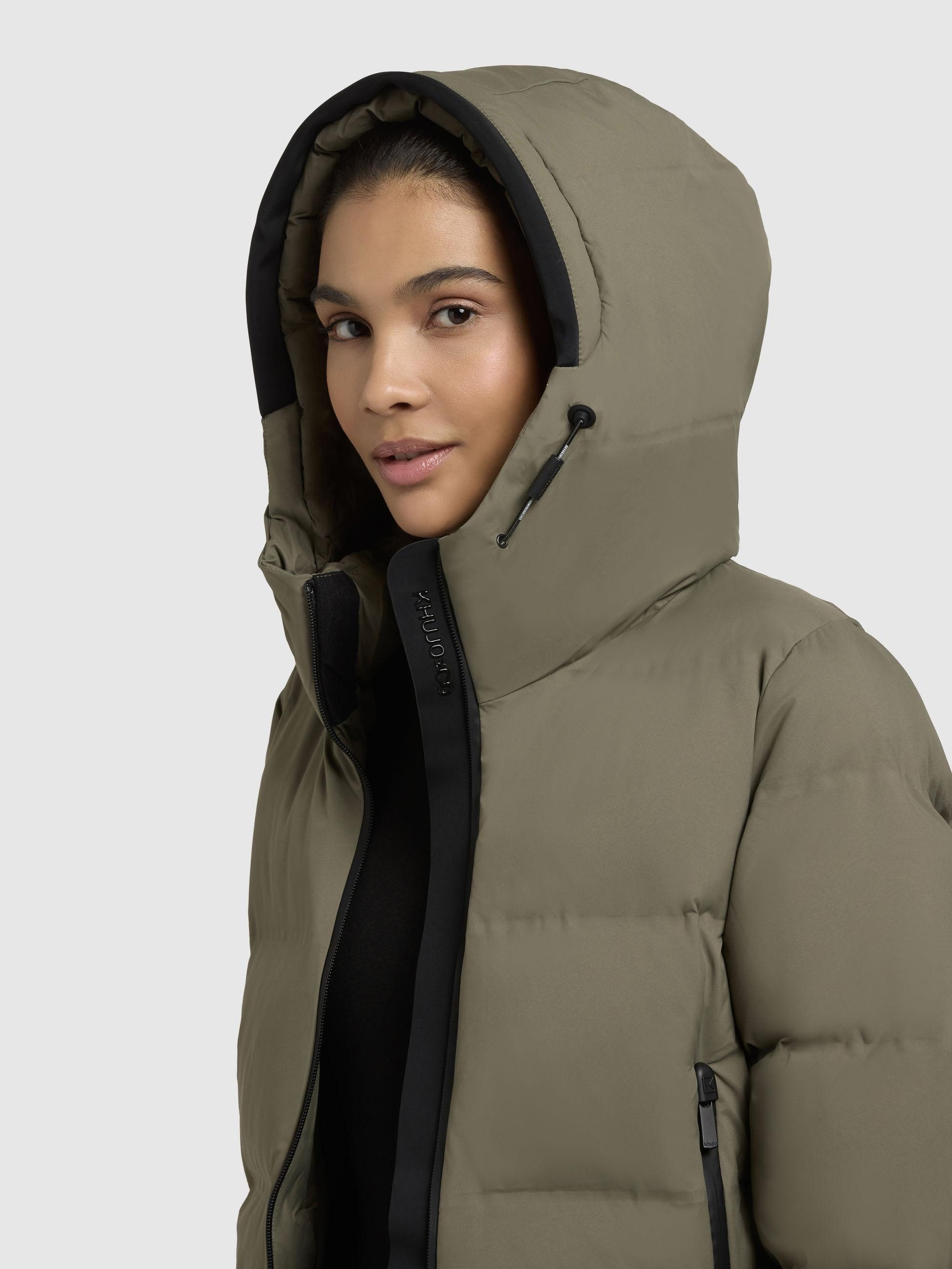 khujo Winterjacke Liev-YM Warme gesteppte Damen Kapuzenjacke