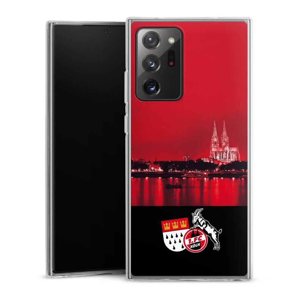 DeinDesign Handyhülle Skyline 1. FC Köln Offizielles Lizenzprodukt Skyline Köln Rot, Samsung Galaxy Note 20 Ultra Silikon Hülle Bumper Case