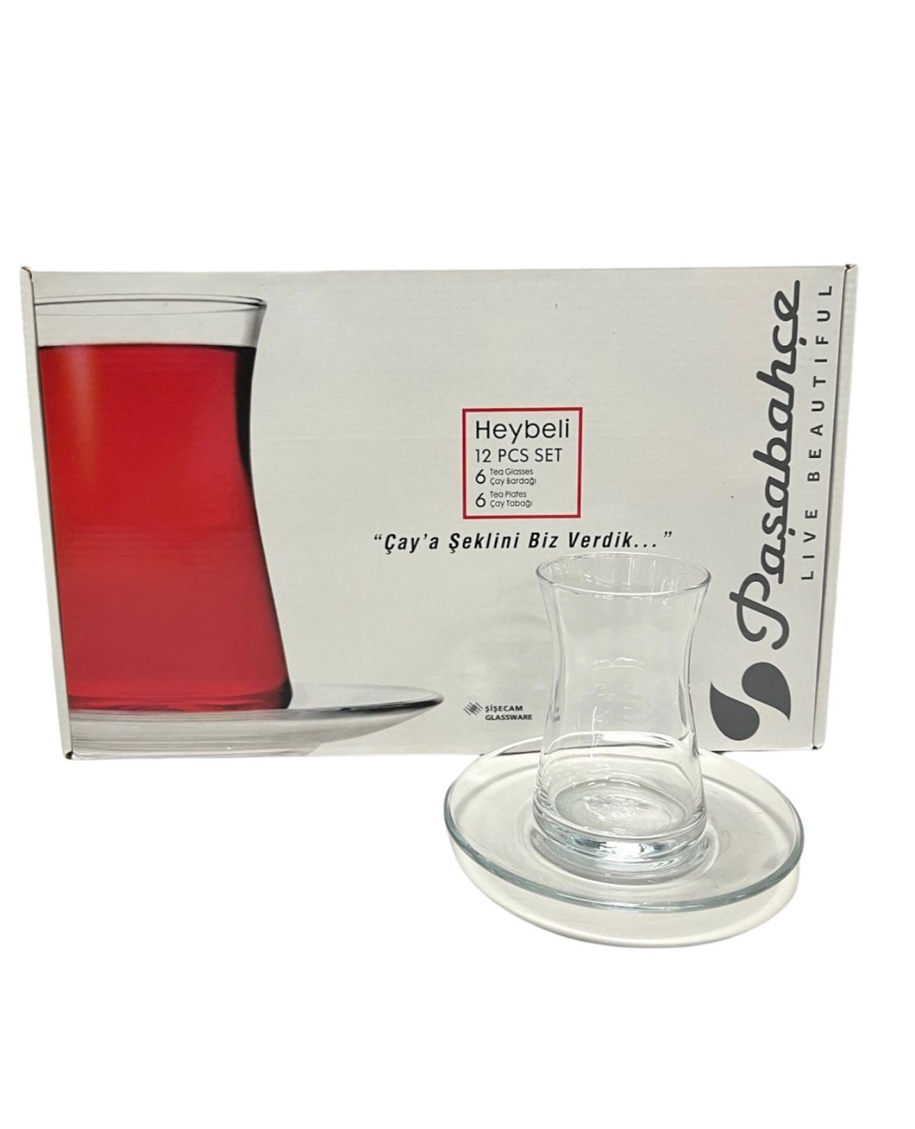 Pasabahce Стекло-Set Pasabahce 6er Set Чайные стаканы mit Untertassen Teegarnitur Teegeschirr