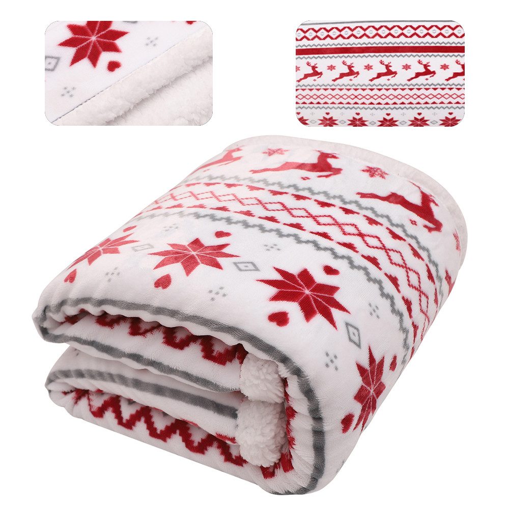 Rosnek Tagesdecke Weihnachtsdecke Dick Kuscheldecke Winter Wohndecke Sofa F günstig online kaufen