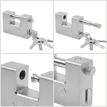 Kurtzy Kindersicherung Langlebiger Verschluss mit 15 Schlüsseln - Vorhängeschloss, Durable Lock with 15 Keys - Stainless Steel Padlock