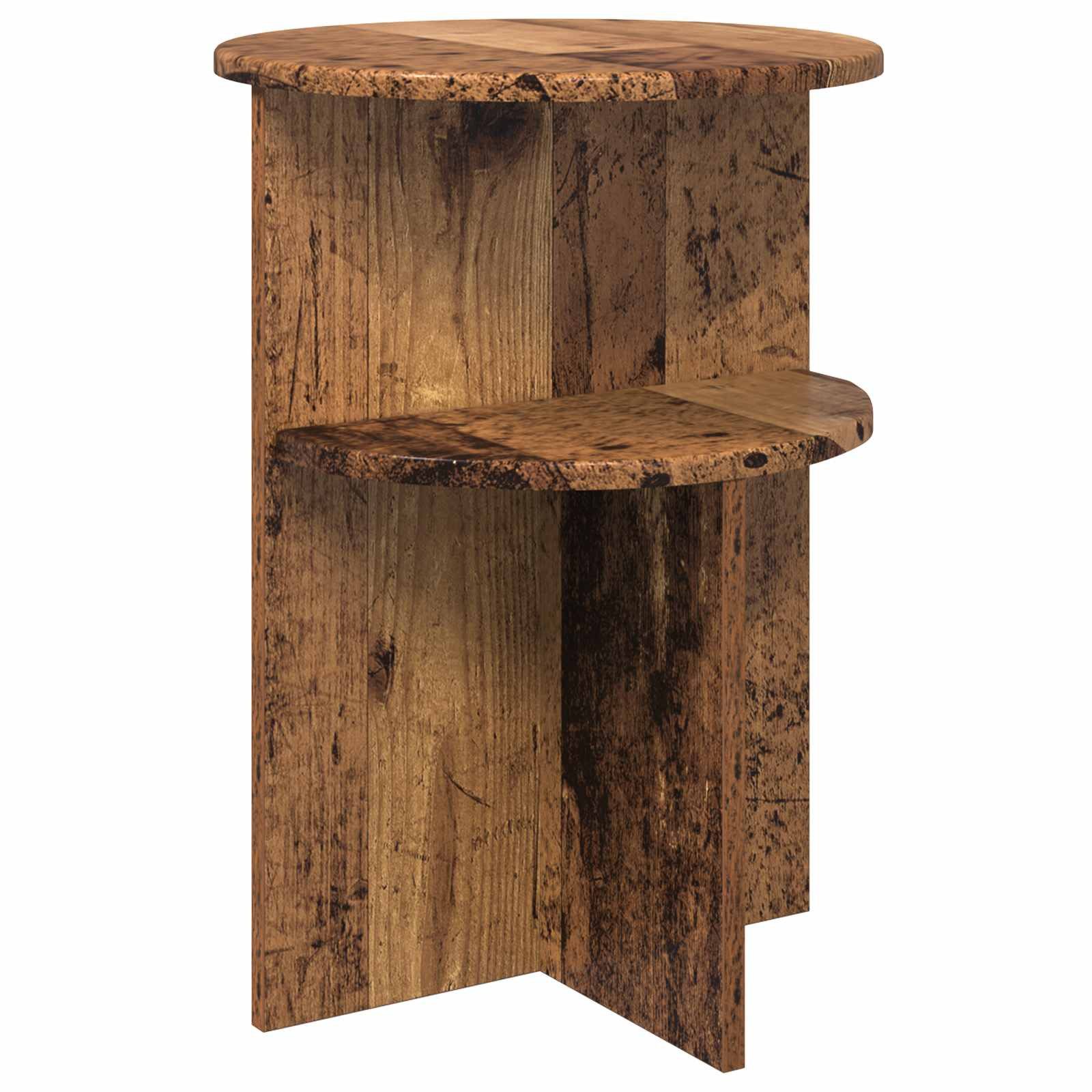 vidaXL Beistelltisch Beistelltisch mit Speicher Altholz Ø 39,5 x 55 cm Holzwerkstoff (1-St)