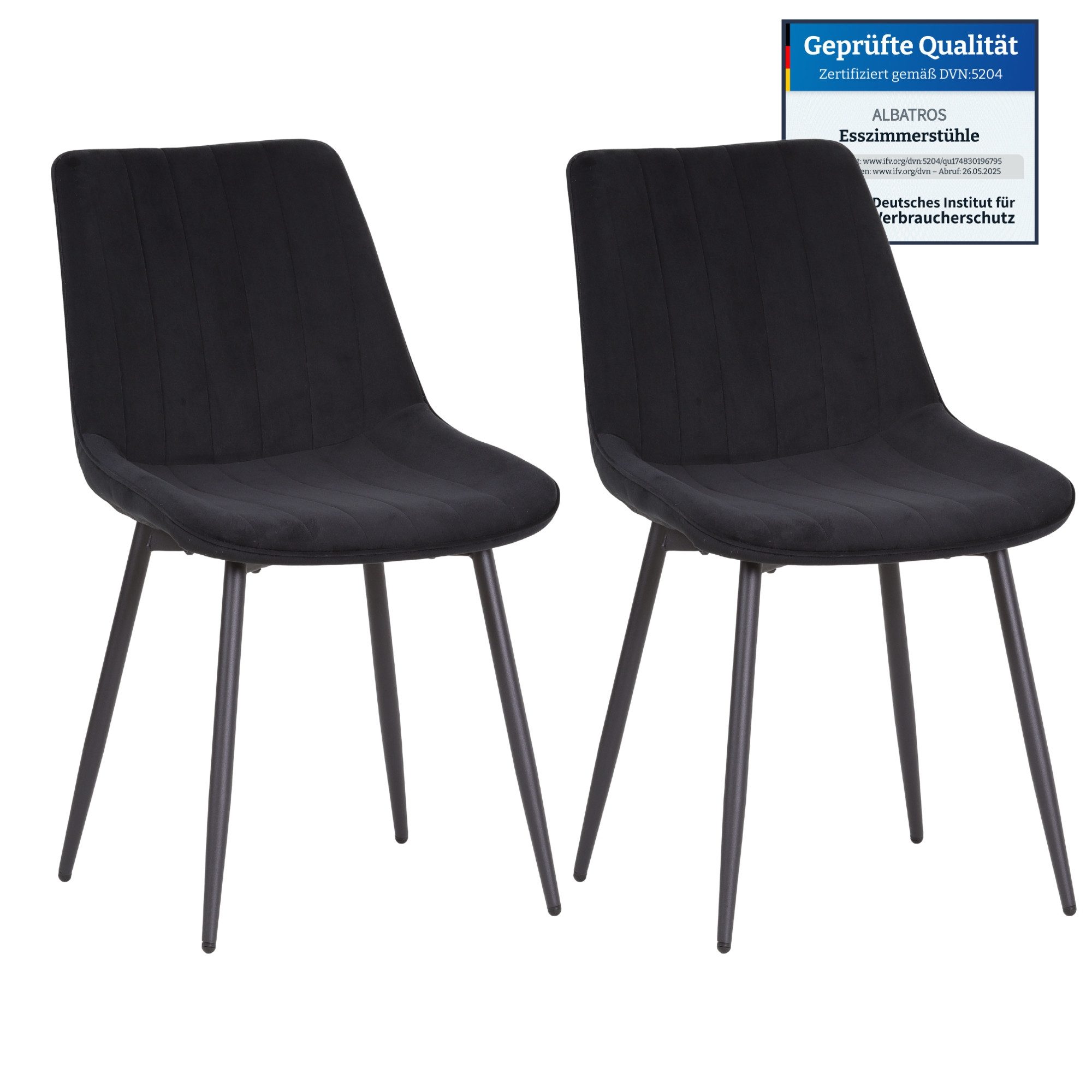 Albatros International Esszimmerstuhl BOSA Samtstuhl Beige – 2er-Set Esszim günstig online kaufen