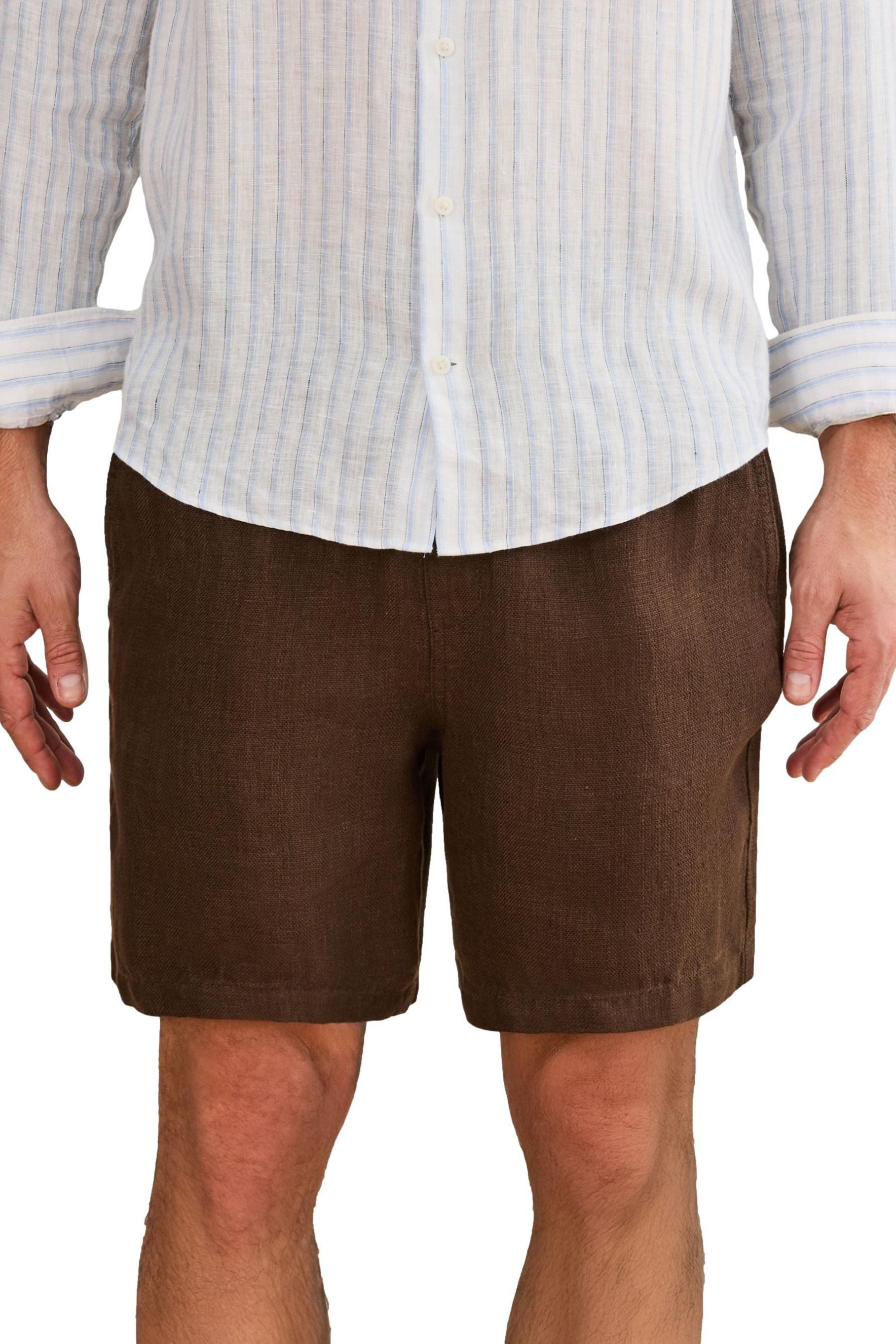 Shorts Shorts mit Tunnelzugbund aus schwerem Leinenstoff