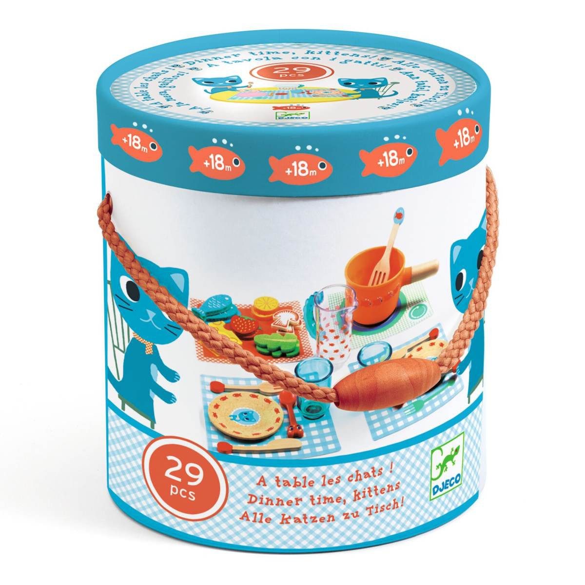 DJECO Kinder-Küchenset Kinderküchenzubehör: Geschirr- und Kochset Rollenspiel Lernspiel