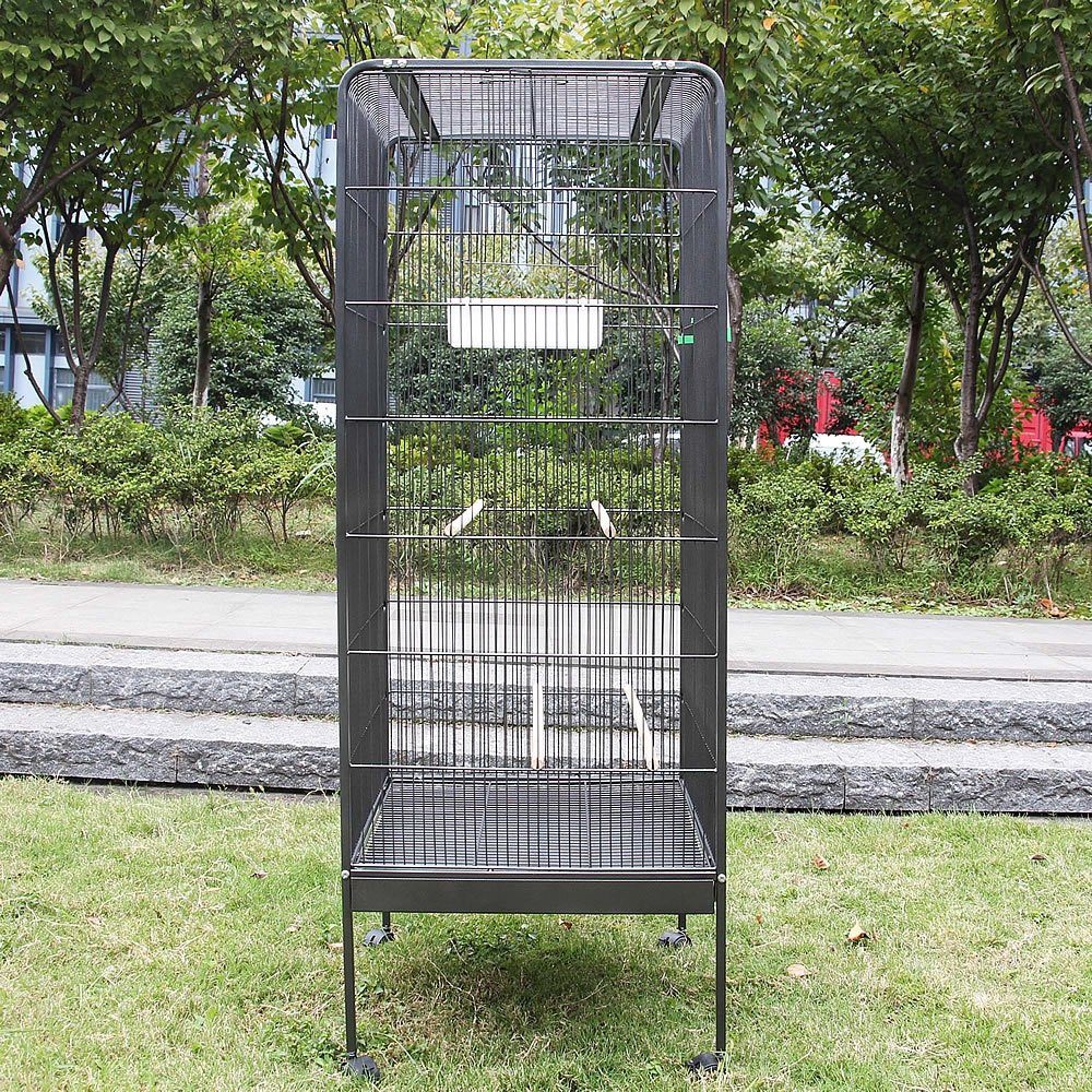 Feel2Home Voliere Vogelvoliere Metall Vogelkäfig Vogelhaus Tierkäfig Vogel Käfig Voliere, Maße Außen ca. 146 cm x 54 5 cm x 54 5 cm (H x B x T)