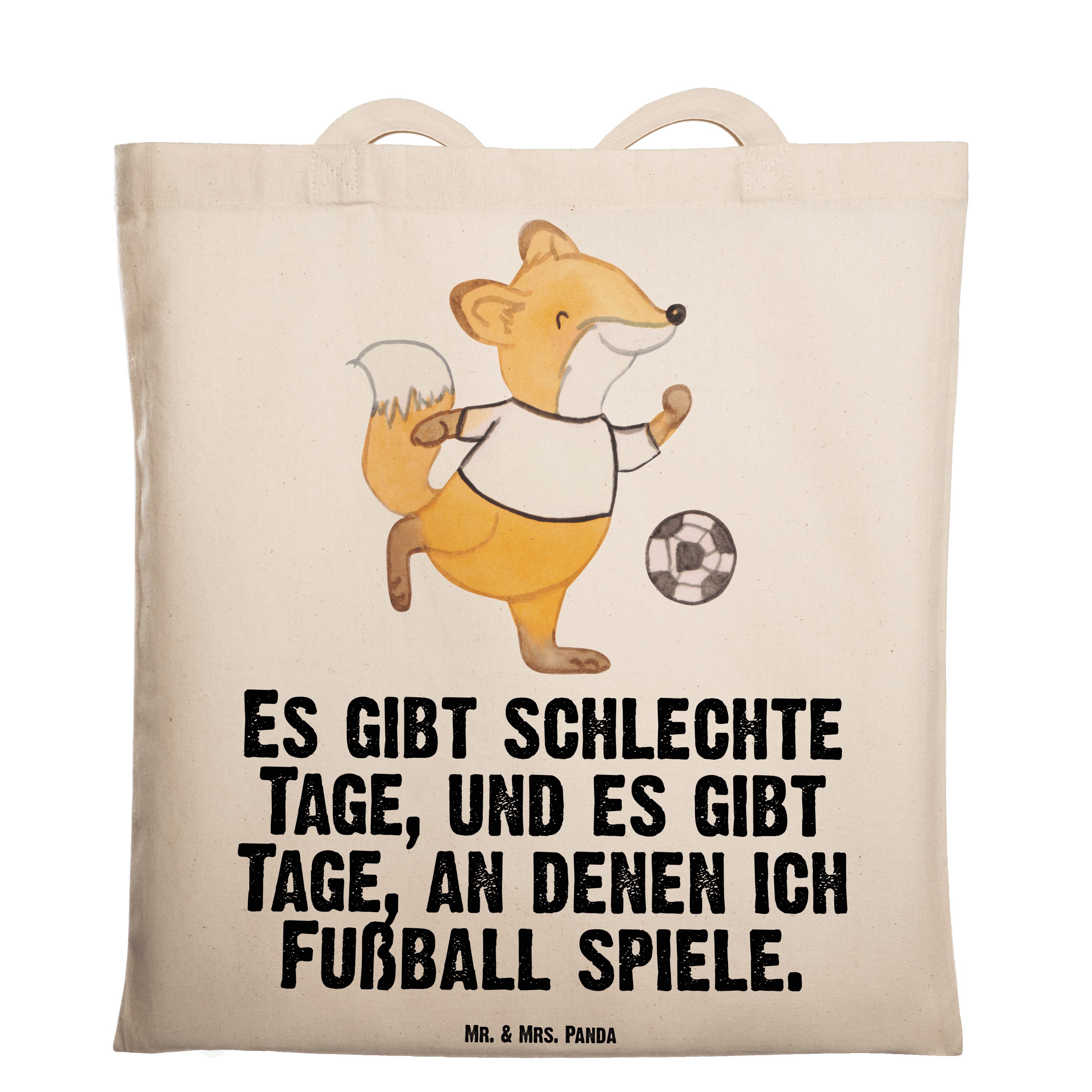 Fuchs Tragetasche Bolzen, (1-tlg) Tage Transparent Mrs. - - Soccer, Geschenk, Panda spielen Fußball & Mr.